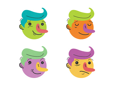 Funky Bunch character design expressions faces fun funky illustration toothpaste hair