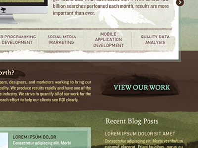 Nature Inspired Home Page mountains texture web design