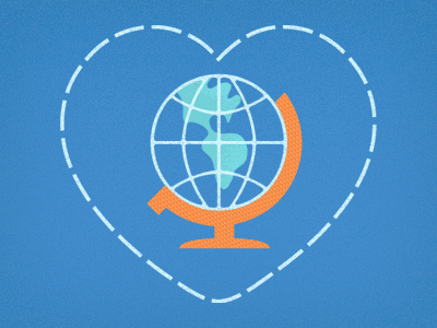 Global Love globe heart world