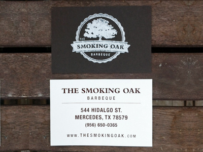 Smoking Oak Business Card bbq stamp