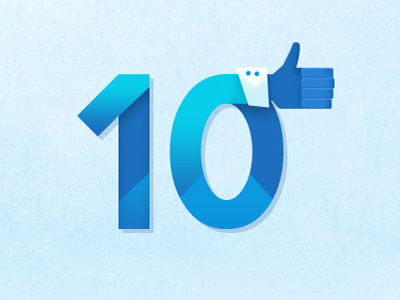 10,000 Likes facebook illustration thumbs up