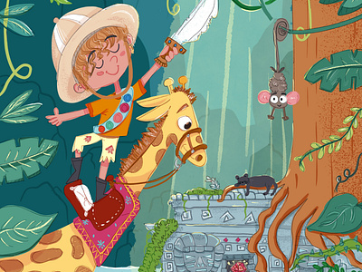 James l'aventurier animal character design children enfant girafe illustration jeunesse kids