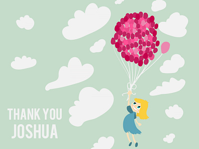 Thank You Joshua For invitation balloon character dribbble illustration invitation invite joshua sky thanks