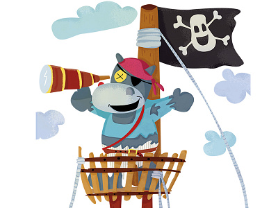 Hip hip Hip pirate ! baby boat children fluffy illustration kids matt kaufenberg mer pirate sea skillshare vigie