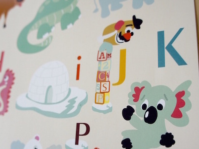 ABC poster, alphabet kid's illustration