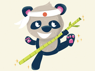 P is for Panda abc alphabet bear card cute illustration japan kung fu panda