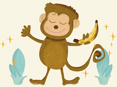 S comme Singe M is for Monkey alphabet card