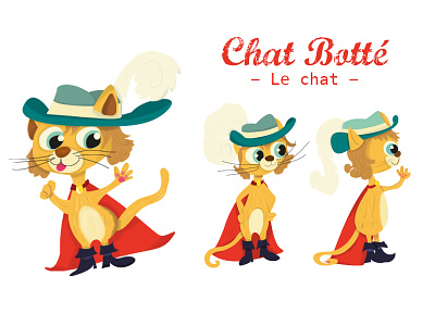 Puss in boots Chat Botté cat character design chat conte enfants illustration jeunesse kids