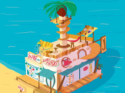 Surf shop children book illustration illustration illustration jeunesse