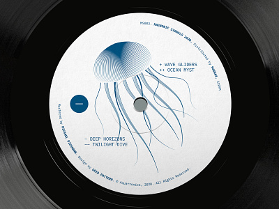 Aquatronics - Deep Horizons EP (close-up) branding design graphic design illustration music vector vinyl