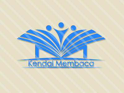 Logo Kendal Membaca book book logo library library graphic design library logo logo alphabet