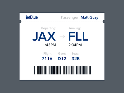 Daily UI #024— Boarding Pass 024 airplane boarding pass daily ui dailyui day 024 flight sketch ticket ui