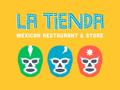 La Tienda branding food illustration lucha libre masks mexican mexico rebrand restaurant wrestling