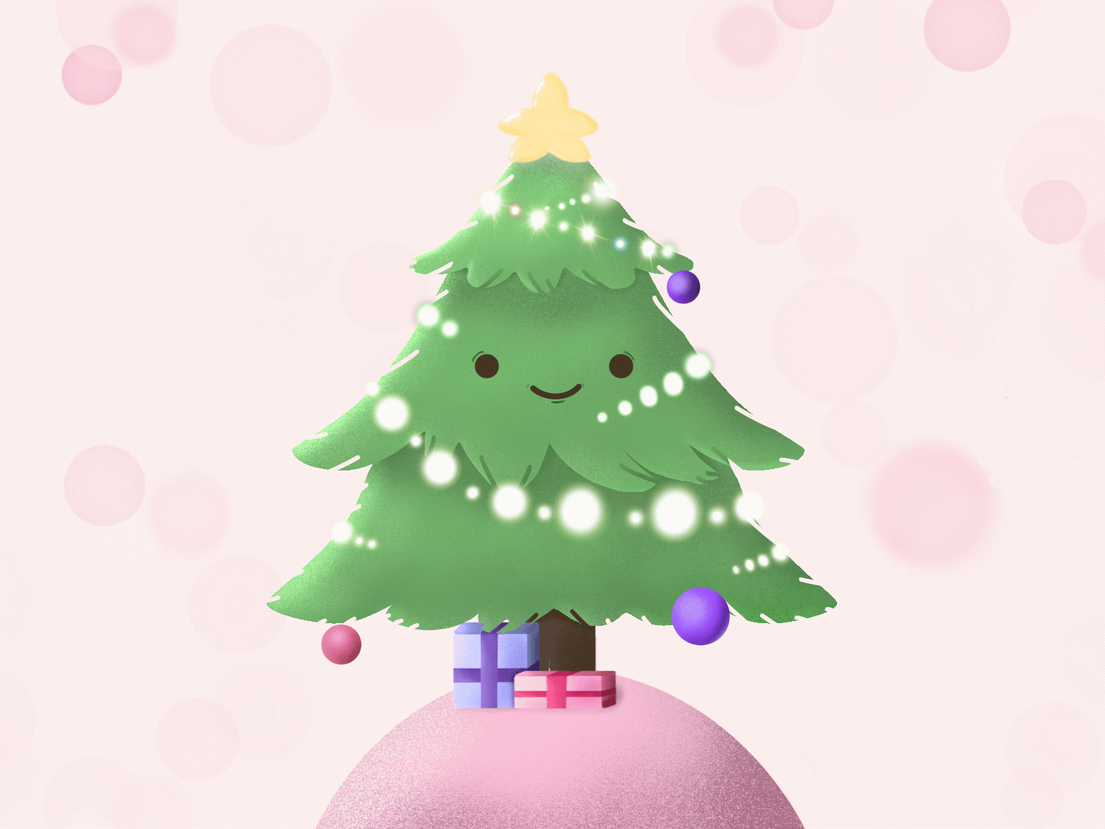 Winking Christmas tree animation cartoon illustration christmas tree design hello dribbble holiday card illustration ui