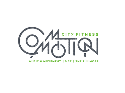 Commotion branding city fitness commotion fitness logo philadelphia philly type