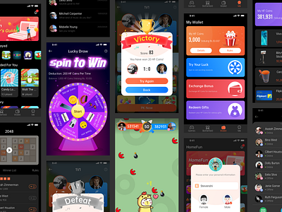 APP on the small game platform app app design card design dark mode dark ui design game icon mobile mobile design sketch ui ux