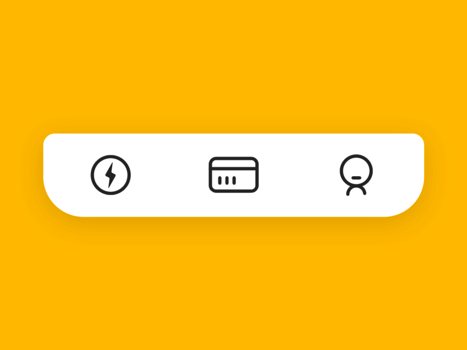 tabbar animation app graphics icons illustration interface mobile navigation profile tabbar ui ux yellow