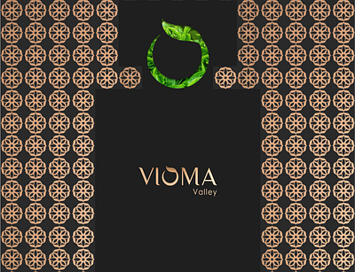 Vioma Valley Logotype branding gold foil identity design logotype design pattern design tea logo