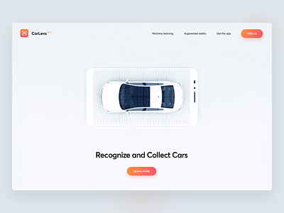 CarLens - Header Animation 3d animation ar augmented reality automotive car cars interaction design landing page machine learning