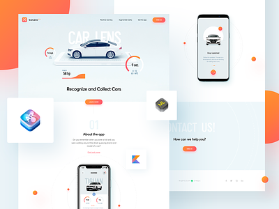 CarLens - Landing Page 3d ar augmented reality automotive car cars design landing page machine learning ui ux web
