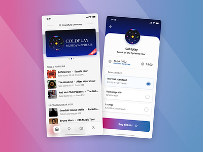 UrTicket - Shop concert tickets easily personalized for you buy tickets coldplay concert concert app glassui musicapp shop shop app theweeknd ticket ticket app ticket shop app tickets