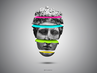 Marble head of an athlete colors design graphicdesign poster