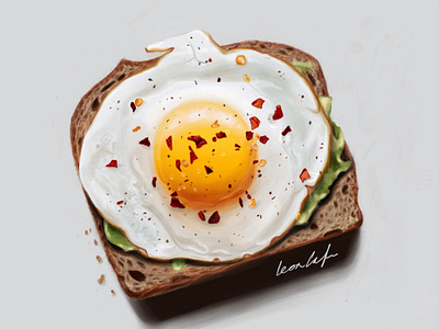 Food Illustration avocado digital illustration digital illustrator digital painting digitalart egg food foodillustration foodillustrator illustration paint painting toast