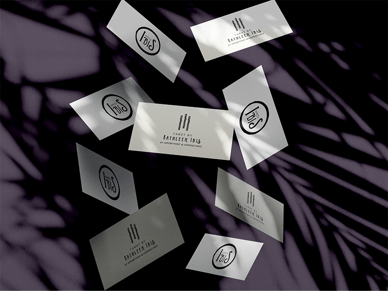 Tarot Card Brand brand branding business card business card mockup dark design logo magic personal brand tarot tarot card