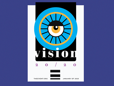 Flat Design Event Poster with Eye Icon 2020 brand branding design event event artwork event branding eye flat design icon illustration poster poster design vector