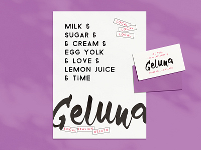 Geluna Gelato Shop Logo brand branding branding design desserts food food and drink gelato ice cream ice cream logo logodesign shop small business
