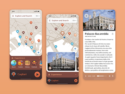 Travel App app attractions branding color design explore italy map material natural pin travel ui