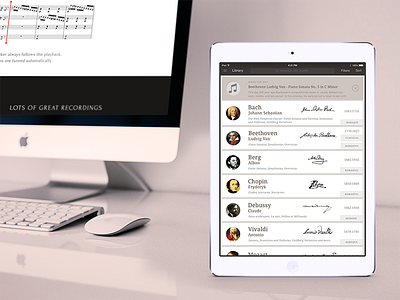 Classical Music finder application app classical ios ipad landing music page play