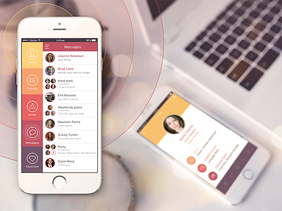 Social Network concept app app concept ios iphone messages network profile social