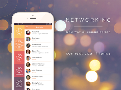 Networking concept app app concept ios iphone messages network profile social
