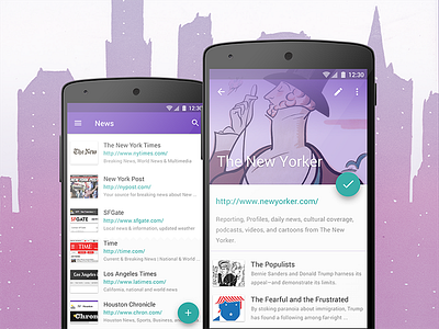 Keeplink app news Material design app card design keeplink list material news