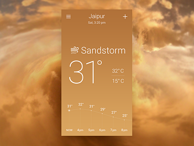 Sandstorm Sky-inspired Weather App Concept app concept design sandstorm ui weather