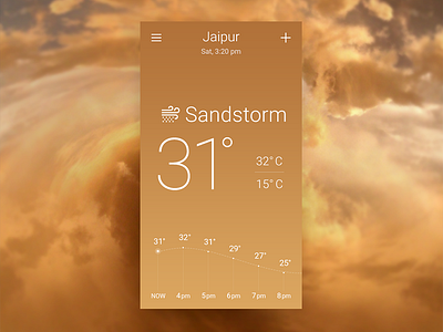 Sandstorm Sky-inspired Weather App Concept