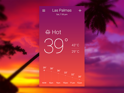 Hot. Sky-inspired Weather App Concept. app concept day design hot ui weather
