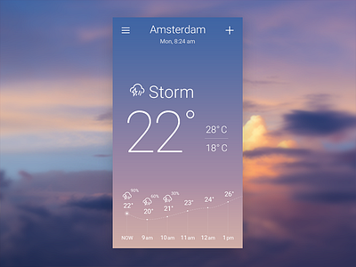 Storm Sky-inspired Weather App Concept app concept design storm ui weather