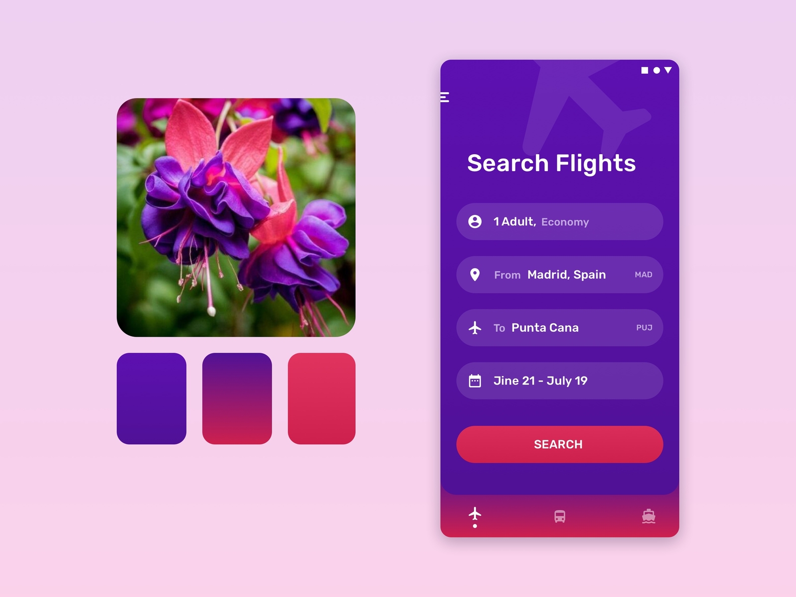 Search Flights by Ann Grand on Dribbble