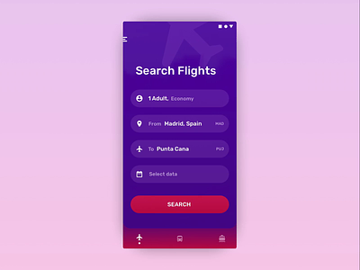 Flight Booking Animation airline animation app book booking calendar flight flights mobile motion plane search ticket ticket booking