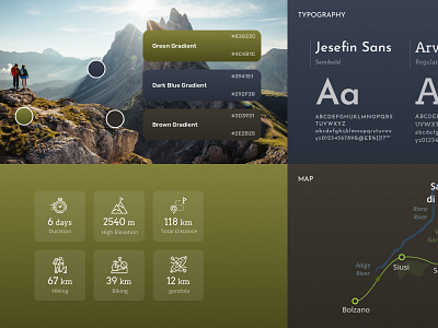 Hiking app Styleguide app concept design guide natural style styleguide ui