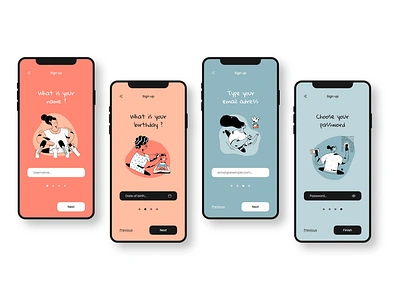 Daily UI #1 - Sign up colors dailyui dailyui 001 dailyuichallenge illustration mobile app mobile ui sign up signup ui ui mobile uidesign