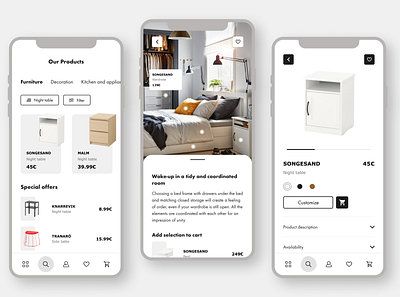 Daily UI #12 - E-commerce shop daily ui 012 dailyui dailyuichallenge designchallenge ecommerce eshop furniture app furniture shop furniture store ikea minimalist mobile app mobile ui mobile ui design shopping app ui uidesign uidesignchallenge white