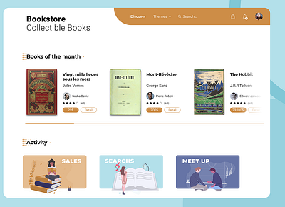 #2 Bookstore web design blue books bookshop bookstore brown dailyui design design challenge minimal web design ui uiux web ui webdesign