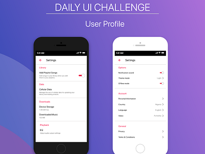 Daily UI Challenge - Settings