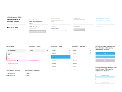 Cart & Checkout styles and components for Bark cart checkout form fields gui ios mobile product design prototype ui ux