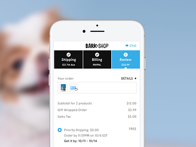 Cart & Checkout for Bark cart checkout ios mobile product design responsive ui ux web web design