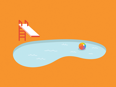 Pool illustration beach ball bright graphic design illustration pool pool party summer vector illustration