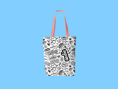 Doodle tote bag crush doodle logo middle school notebook pen and ink sketches